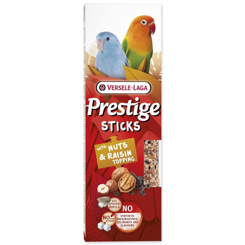 Štapići Versele-Laga Prestige mali papagaj s orasima i preljevom od grožđica 60 g 2 kom