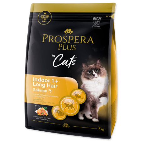 Hrana Prospera Plus Indoor 1+ Losos za dugodlake 7 kg