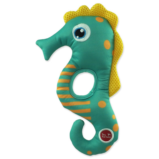 Igračka Dog Fantasy Water Float – morski konjić, piskajući i plutajući, zelen, 22,5 cm