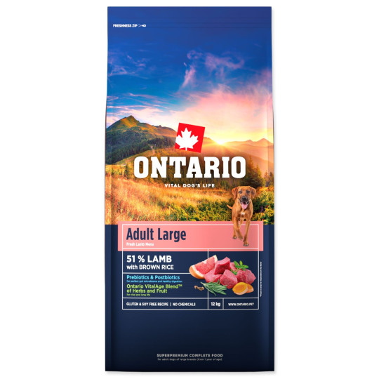 Hrana Ontario Adult Large Lamb & Brown Rice 12kg