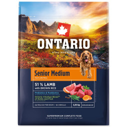 Hrana Ontario Senior Medium Janjeće i smeđa riža 2,25 kg