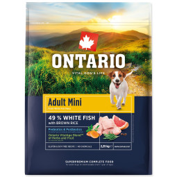 Hrana za odrasle Ontario Mini Fish & Brown Rice 2,25 kg