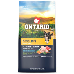 Hrana Ontario Senior Mini Riba i smeđa riža 6,5 kg
