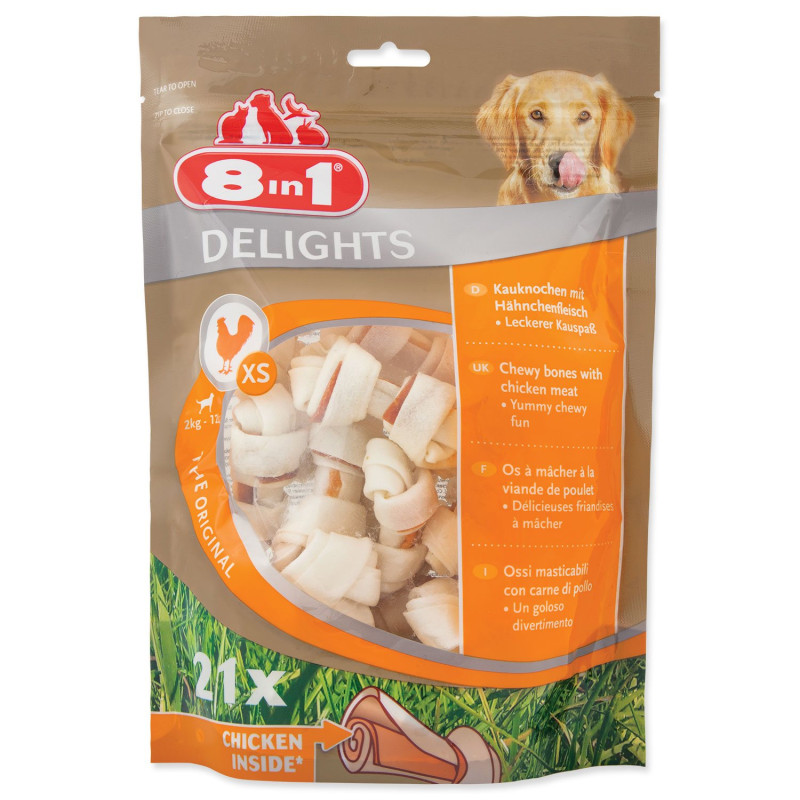 Poslastica 8in1 Delights žvakaća kost XS 21 kom