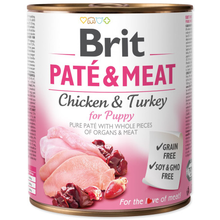 Konzerva Brit Paté & Meat Puppy piletina 800 g