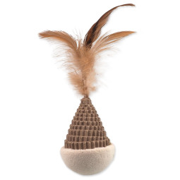 Igračka Magic Cat Natural Fun stožac s perjem karton/pliš bijela 6 cm