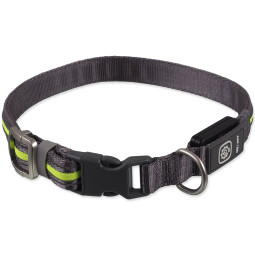 Ogrlica za psa Dog Fantasy USB LED najlonska svjetleća M-L zelena 2,5x45-65cm