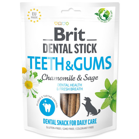 Poslastica Brit Dental Stick Teeth & Gums s kamilicom i kaduljom 7 kom.
