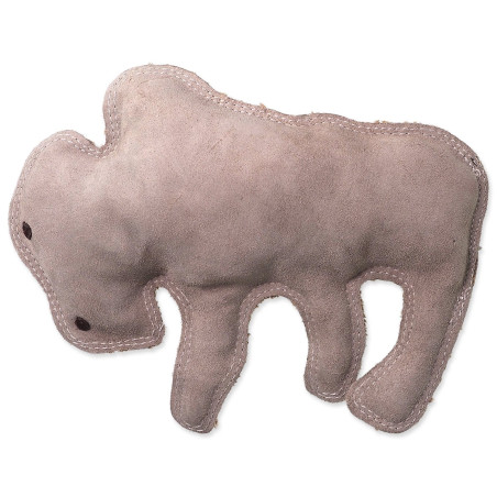Igračka Dog Fantasy Dura-fused bizon s pištaljkom, koža i juta, 28 cm