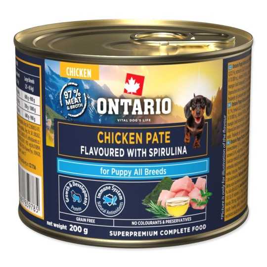 Ontario Puppy pileća pašteta s okusom spiruline 200 g
