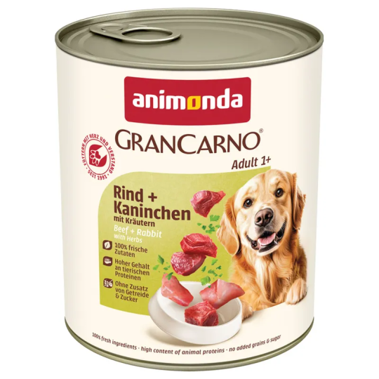 Konzerva Animonda Gran Carno Adult govedina i zec s biljem 800 g
