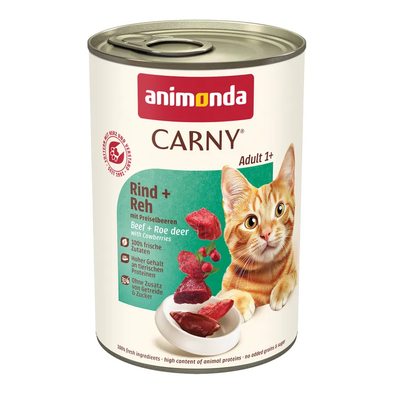 Konzerva Animonda Carny Adult govedina i divljačina s brusnicama 400g