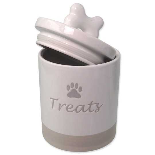Posuda Dog Fantasy keramička za poslastice bijela s ručkom 13,5x21,5cm, 1500ml