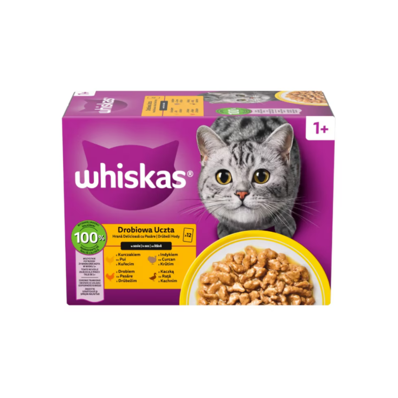 Mars WHISKAS vrećica za mačke Perad izbor piletina&patka&perad&purica u umaku 12 x 85 g