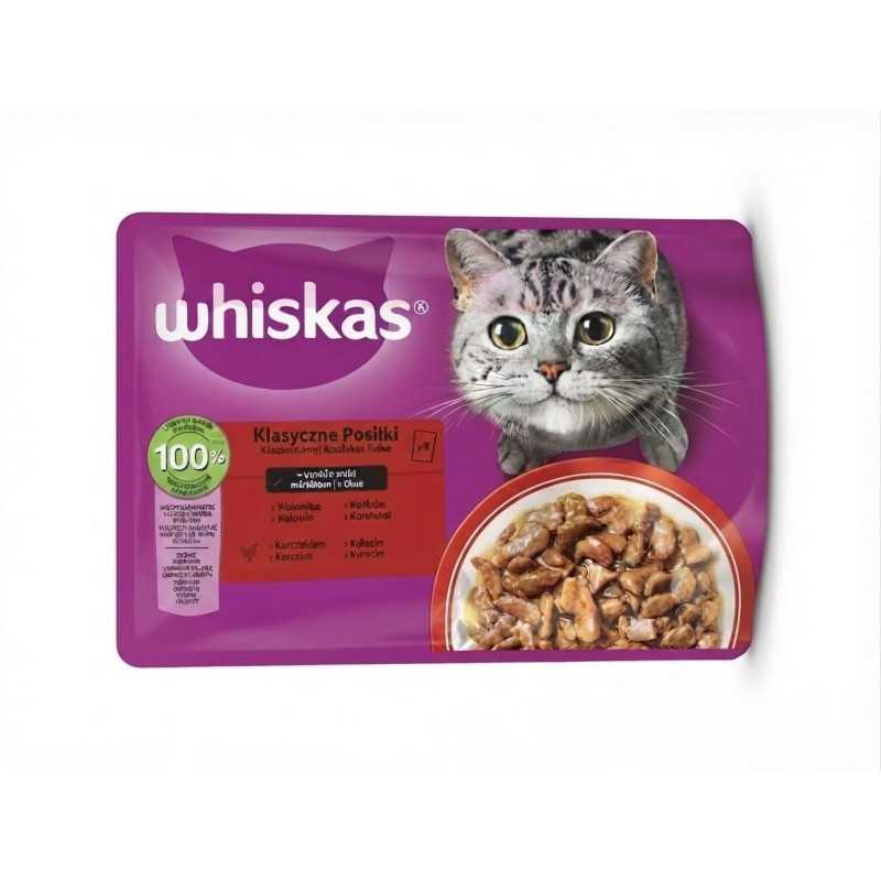 Mars WHISKAS vrećica za mačke Miješano meso piletina i grašak & govedina & puretina & janjetina i mrkva u umaku 4 x 85 g