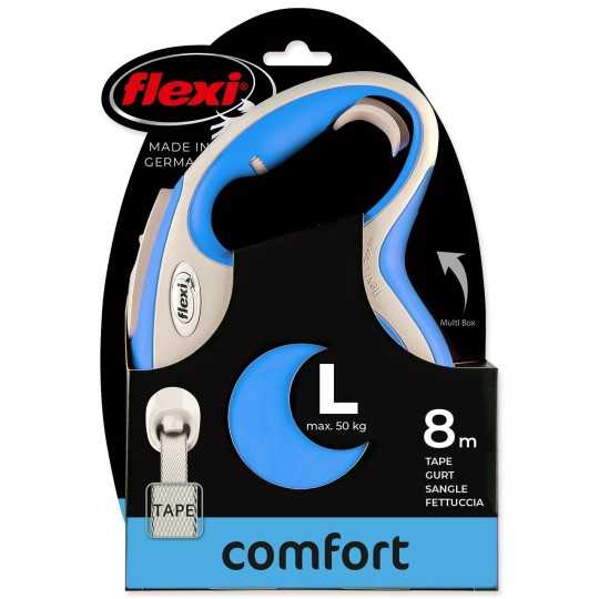 Povodac Flexi New Comfort traka L plavi 8m