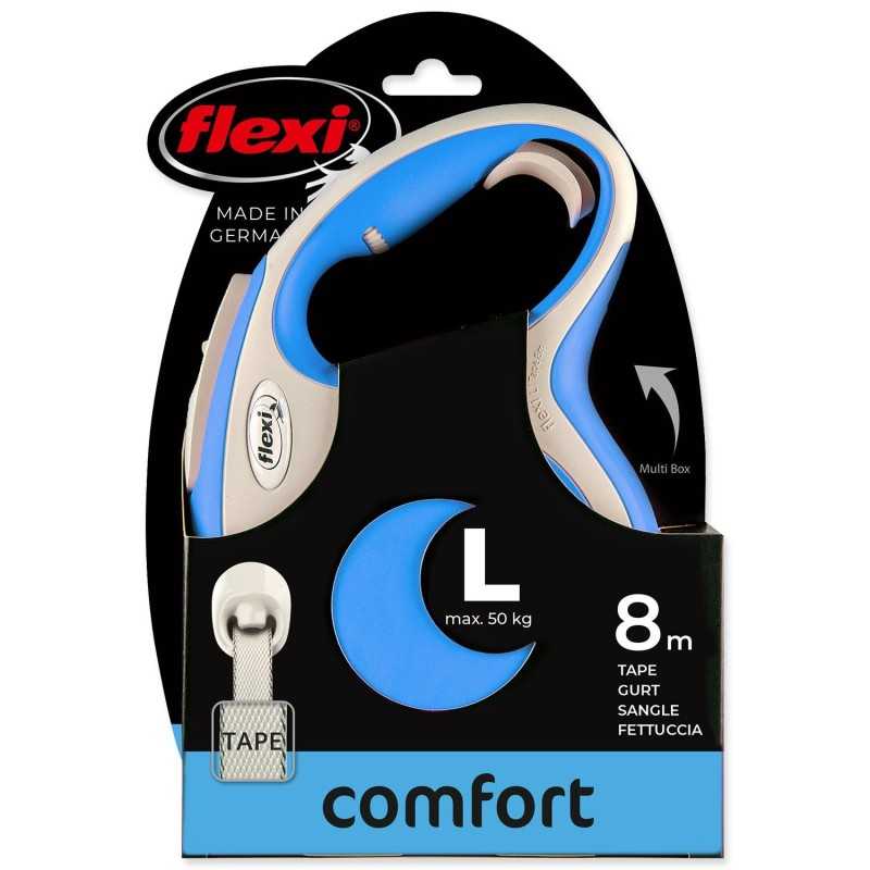 Povodac Flexi New Comfort traka L plavi 8m