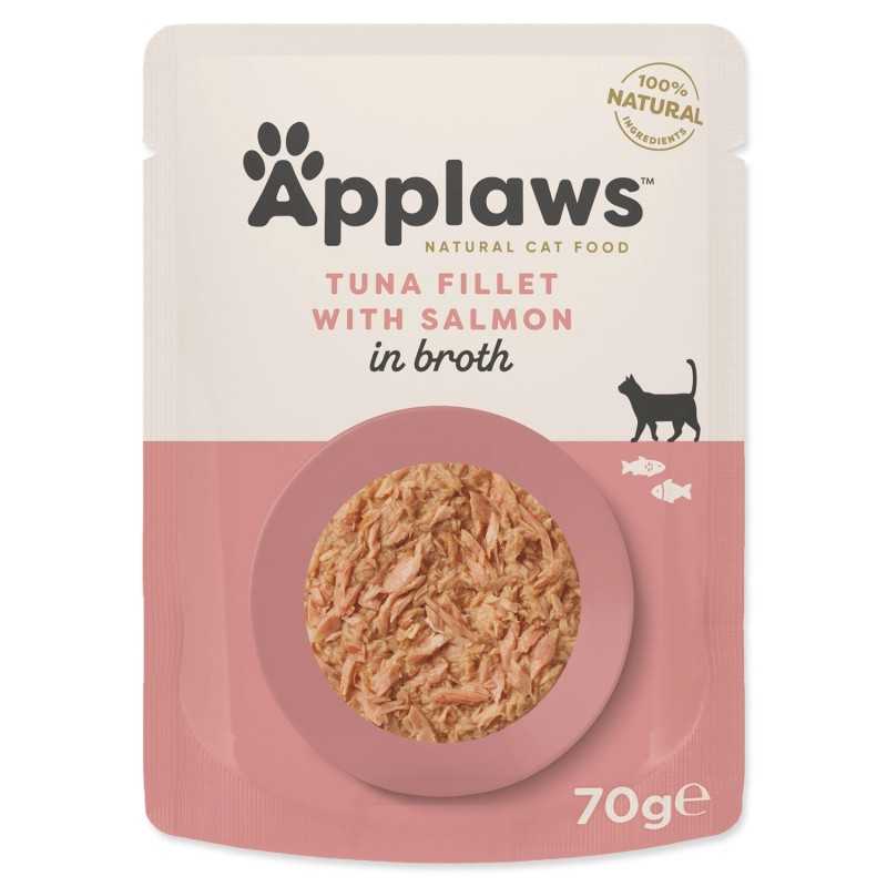 Applaws kapsica za mačke tunjevina i losos u želeu 70 g