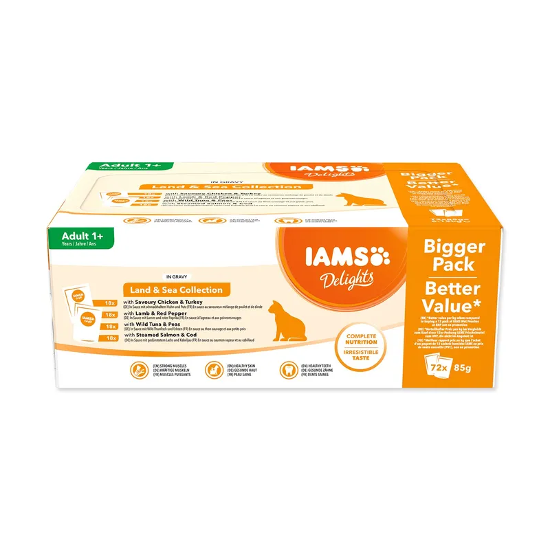 IAMS Delights kapsica morsko i kopneno meso u umaku multipack 72x85g