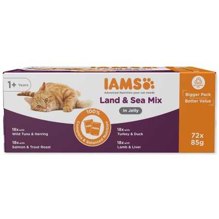 Kapsice IAMS Delights morsko i kopneno meso u želeu multipack (72x85g)