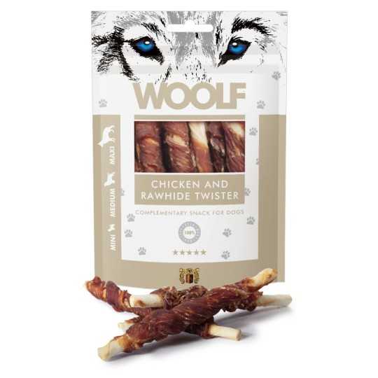 Poslastica Woolf Dog Piletina & Rawhide Twister 100 g