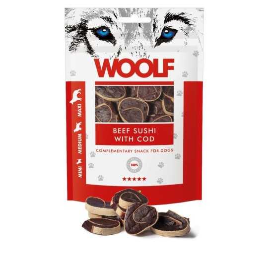 Pamlsok Woolf Dog Beef Sushi & Codfish 100 g