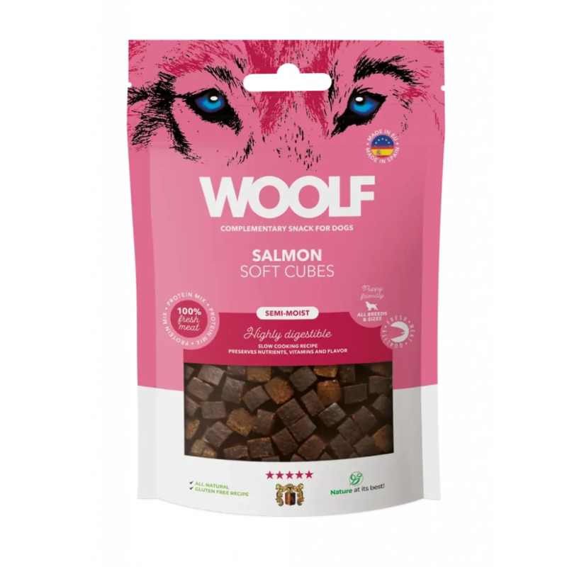 Poslastica Woolf Dog Soft Cubes Salmon 100 g