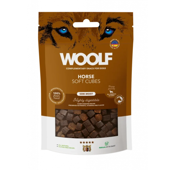 Poslastica Woolf Dog Soft Cubes Horse 100 g