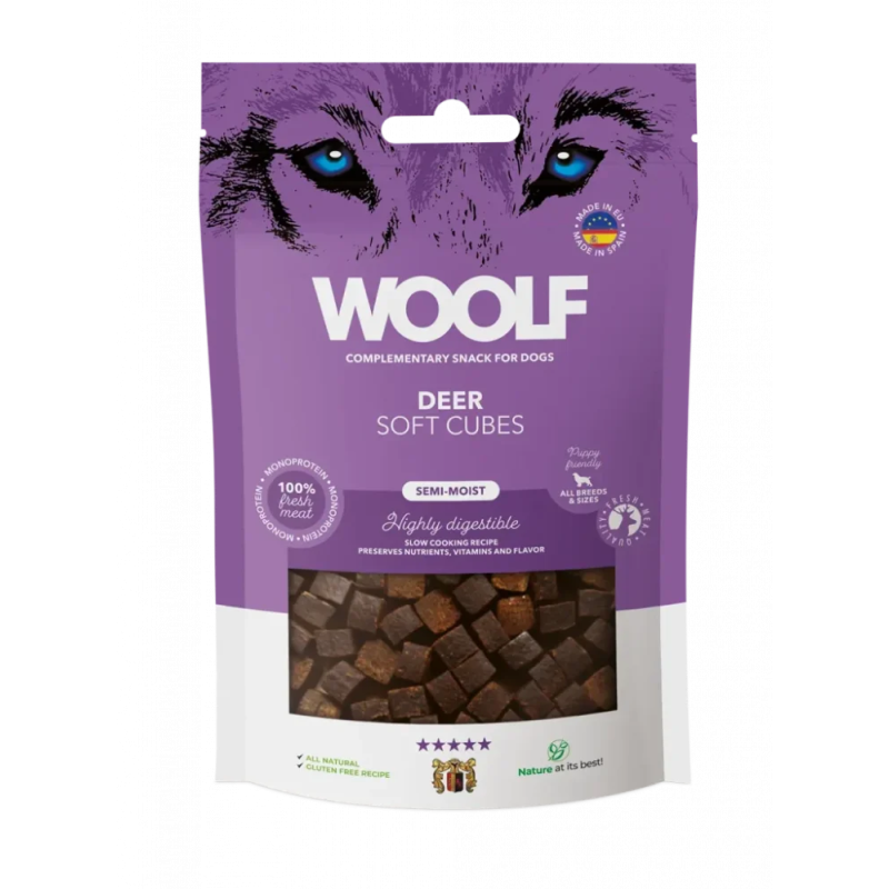 Poslastica Woolf Dog Soft Cubes Deer 100 g