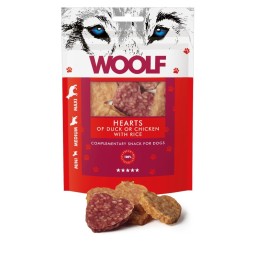 Pamlsok Woolf Dog Duck & Chicken Hearts 100 g