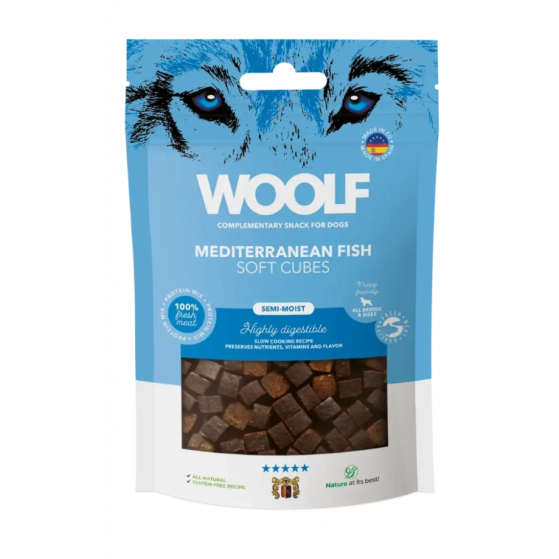 Poslastica Woolf Dog Soft Cubes Mediterranean Fish 100 g