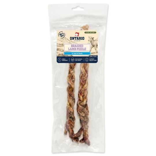 Poslastica Ontario Pure Nature sušeni pleteni janjeći penis 2 komada 15 cm