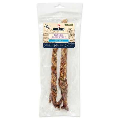 Poslastica Ontario Pure Nature sušeni pleteni janjeći penis 2 komada 15 cm