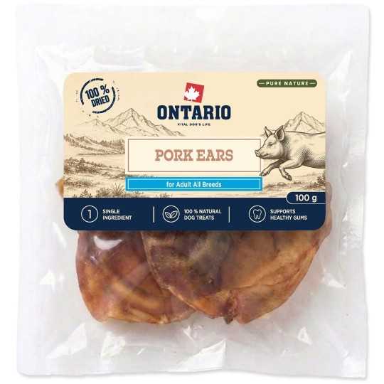 Poslastica Ontario Pure Nature Sušeno Svinjsko Uho, 100 g